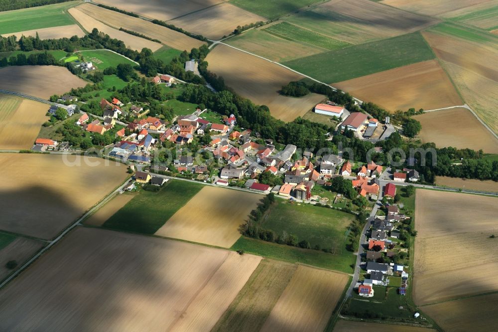 Unterschwappach from the bird's eye view: Village - View of the district Hassberge belonging municipality in Unterschwappach in the state Bavaria