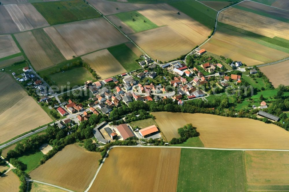 Aerial image Unterschwappach - Village - View of the district Hassberge belonging municipality in Unterschwappach in the state Bavaria