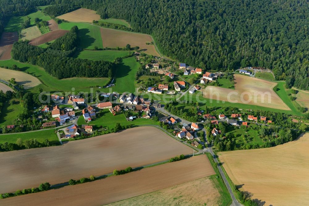 Aerial image Vorbach - Village - View of the district Hassberge belonging municipality in Vorbach in the state Bavaria