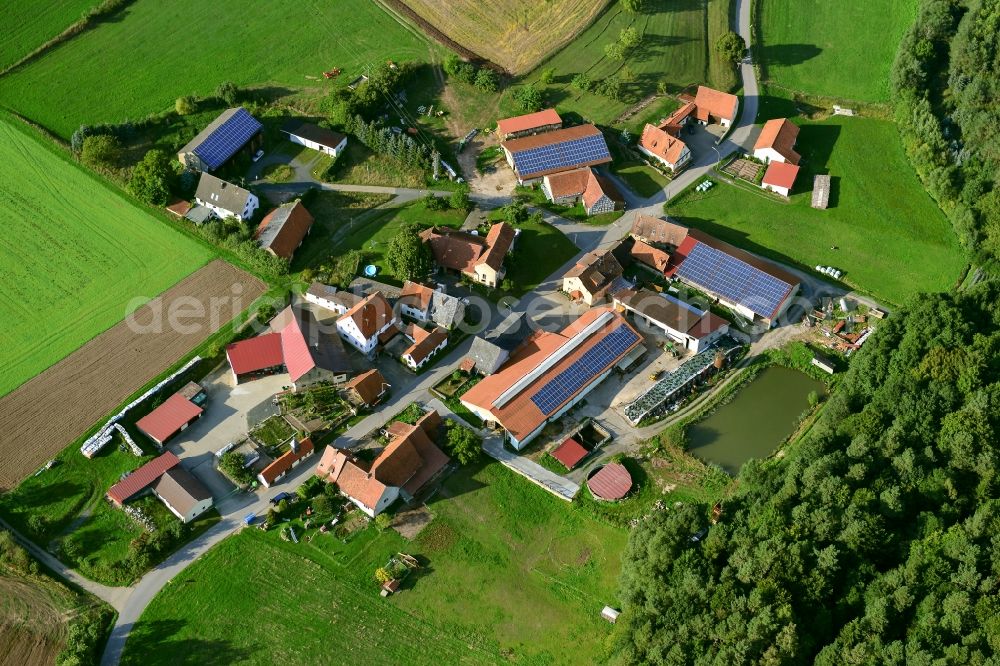 Aerial photograph Welkendorf - Village - View of the district Hassberge belonging municipality in Welkendorf in the state Bavaria