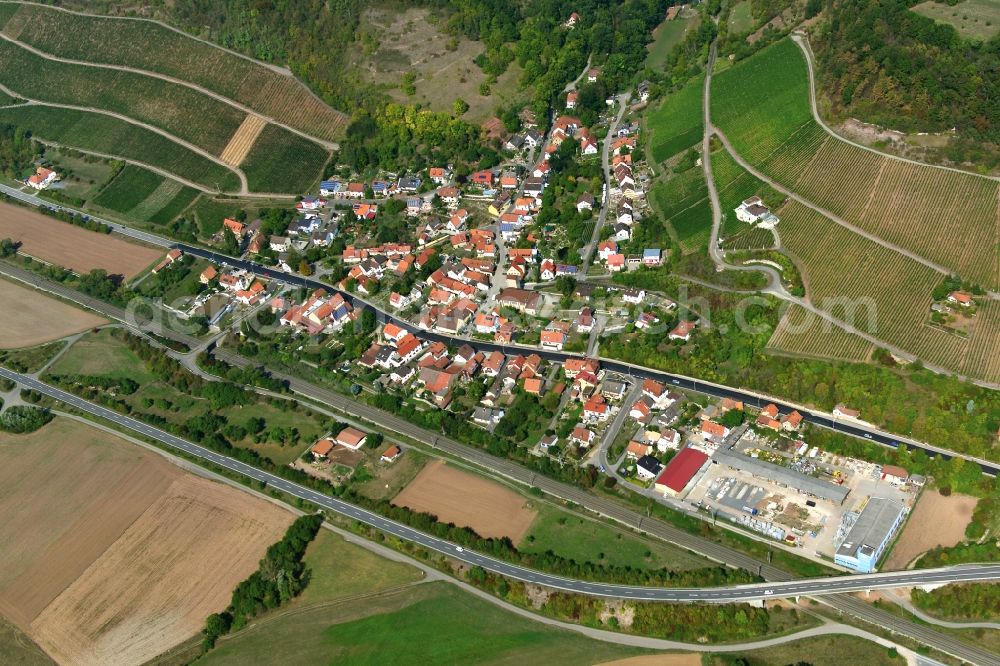 Aerial image Ziegelanger - Village - View of the district Hassberge belonging municipality in Ziegelanger in the state Bavaria