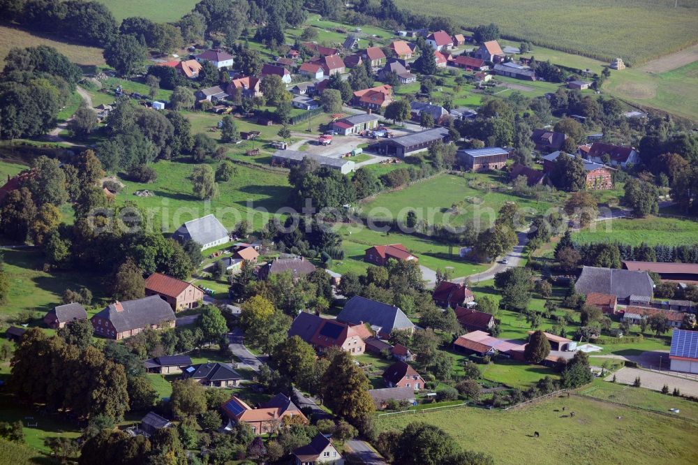 Bengerstorf from above - Bengerstorf village in Mecklenburg - Western Pomerania