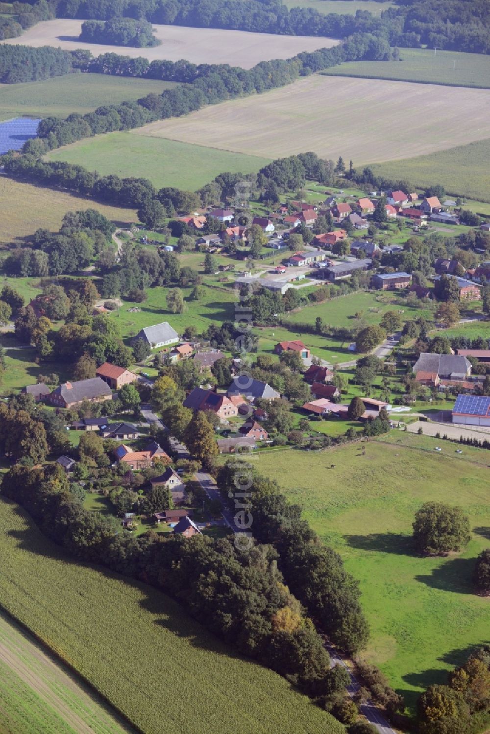 Aerial image Bengerstorf - Bengerstorf village in Mecklenburg - Western Pomerania