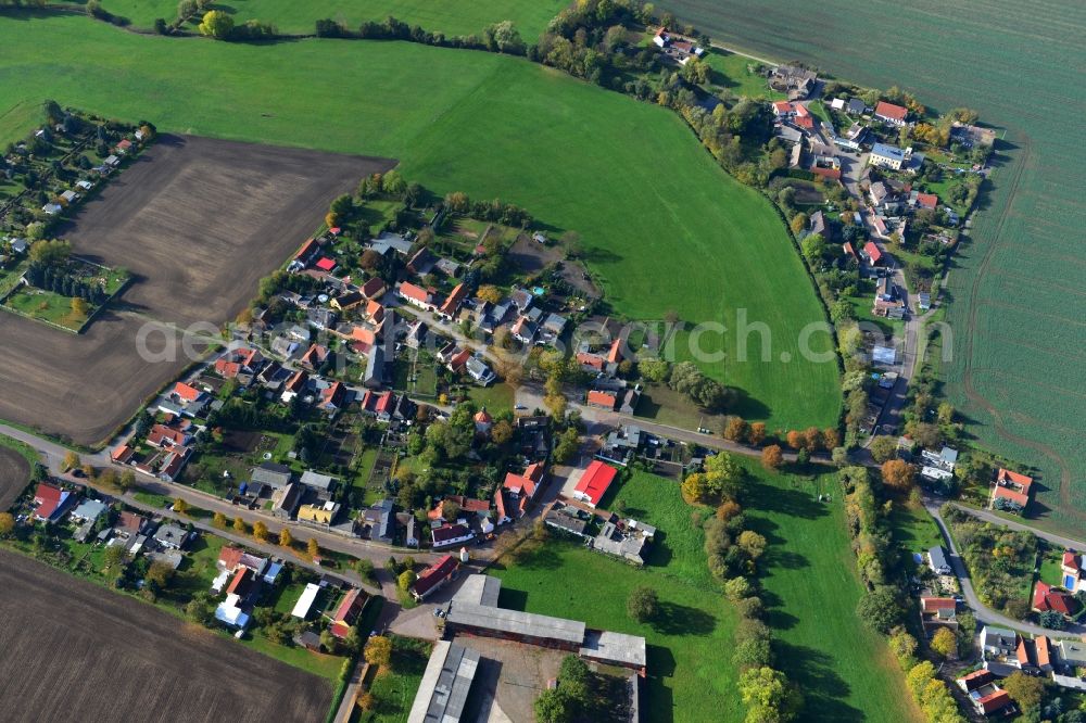 Aerial image Gödewitz - Village Gödewitz in Salzatal in the state of Saxony in Germany