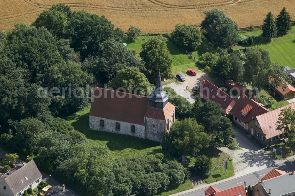 Aerial image Zirchow - Village church of St. James in Zirchow on the island of Usedom in Mecklenburg-Western Pomerania