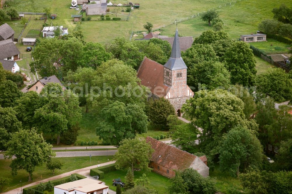 Aerial photograph Vipperow - Village church in Vipperow in Mecklenburg - West Pomerania