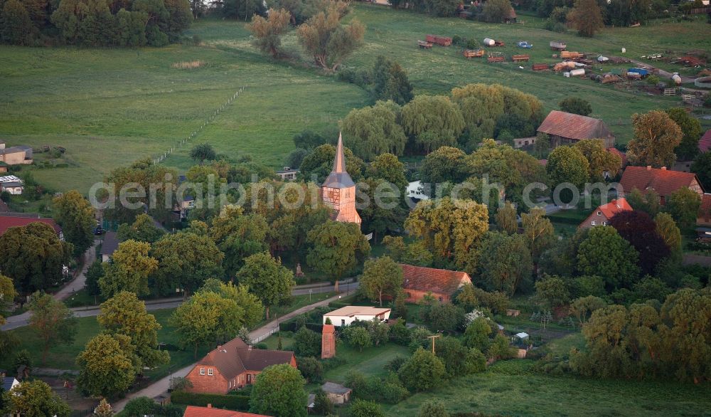 Vipperow from the bird's eye view: Village church in Vipperow in Mecklenburg - West Pomerania