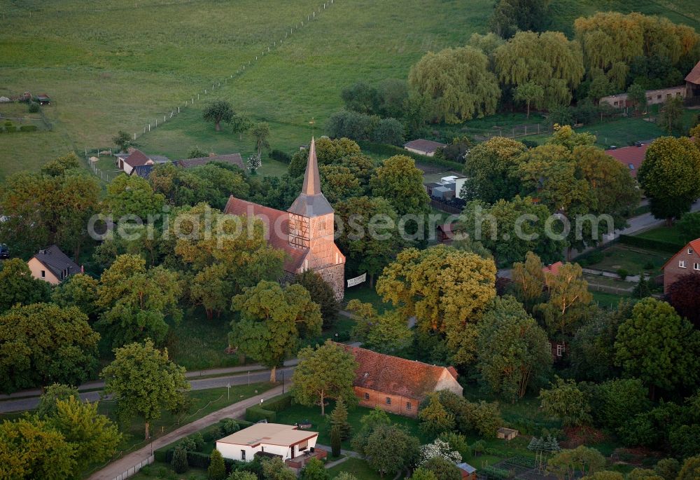 Aerial image Vipperow - Village church in Vipperow in Mecklenburg - West Pomerania