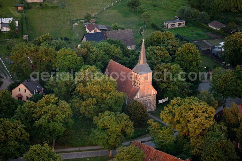 Vipperow from above - Village church in Vipperow in Mecklenburg - West Pomerania