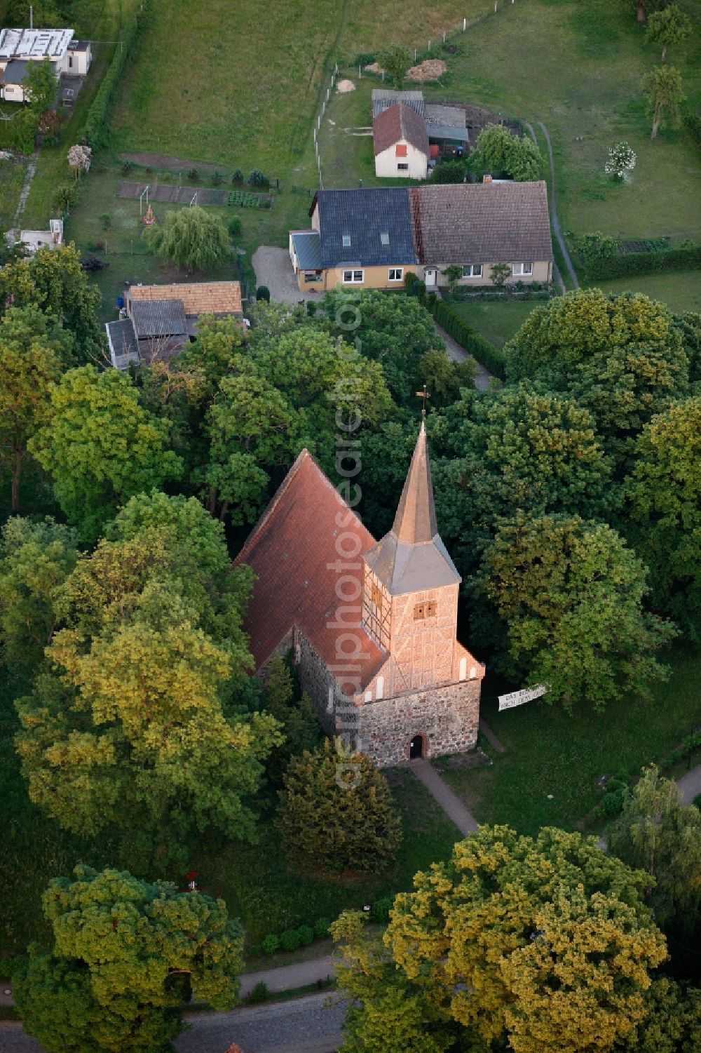 Vipperow from the bird's eye view: Village church in Vipperow in Mecklenburg - West Pomerania