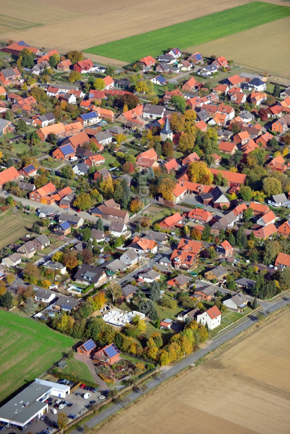 Ackenhausen from above - View of the village Ackenhausen in the state Lower Saxony