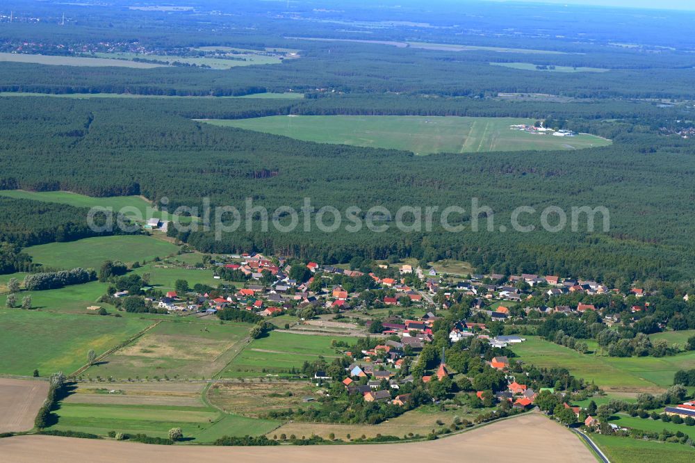 Blievenstorf from above - Village view in Blievenstorf in the state Mecklenburg - Western Pomerania, Germany