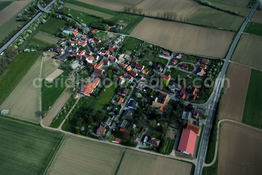 Aerial image Dintesheim - Village view from Dintesheim is a municipality in the district Alzey-Worms in Rhineland-Palatinate