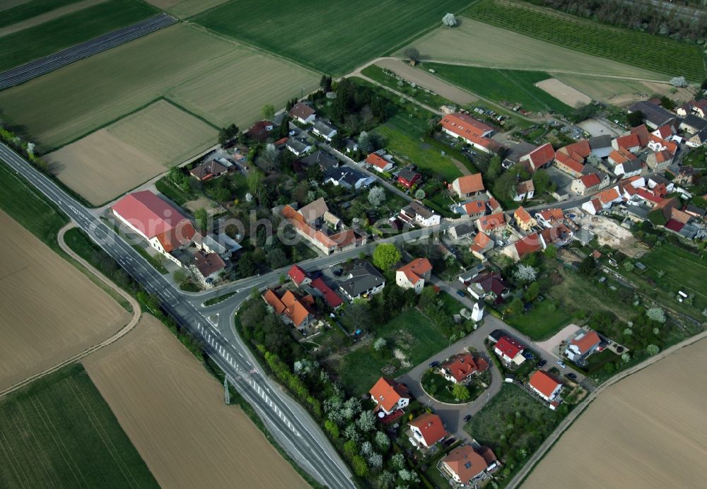 Aerial image Dintesheim - Village view from Dintesheim is a municipality in the district Alzey-Worms in Rhineland-Palatinate