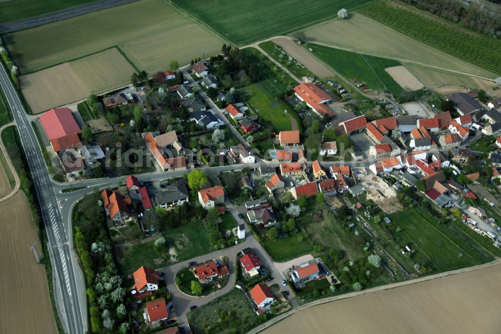 Dintesheim from above - Village view from Dintesheim is a municipality in the district Alzey-Worms in Rhineland-Palatinate