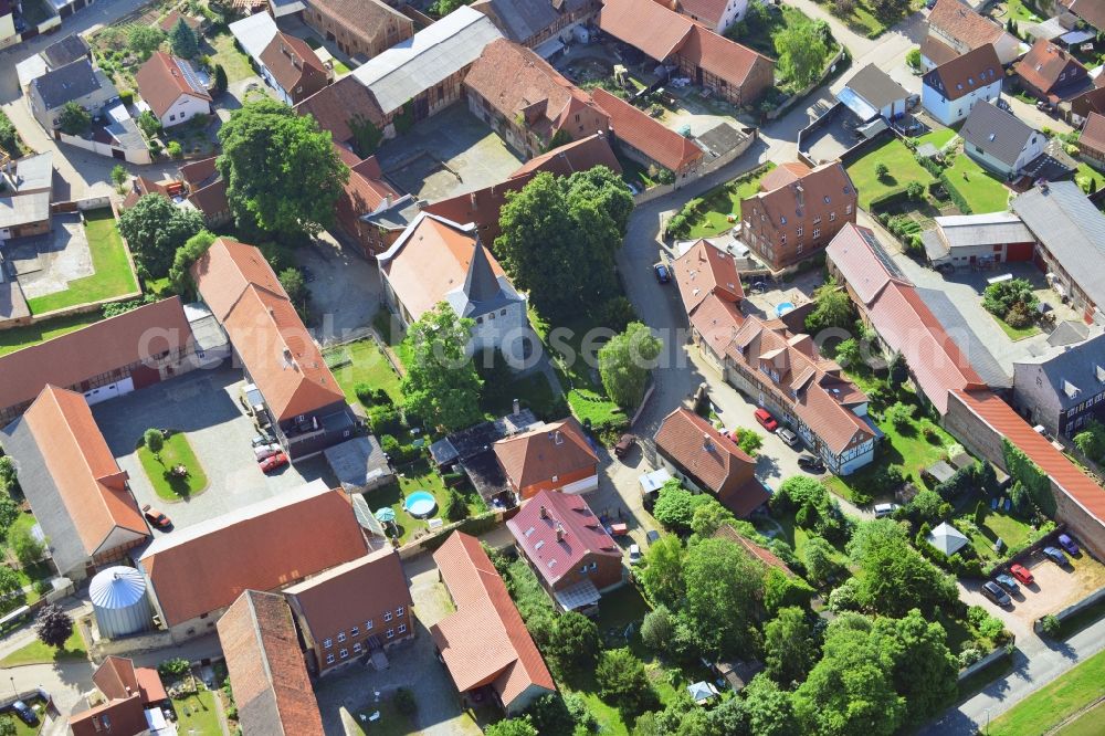 Aerial photograph Sargstedt - Village view with Church of Sargstedt in Saxony-Anhalt