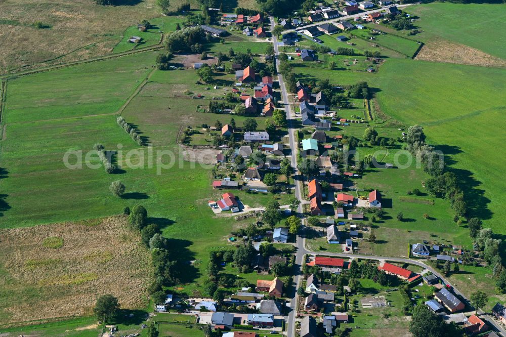 Neu Brenz from above - Village - View along the Lindenstrasse in Neu Brenz in the state Mecklenburg - Western Pomerania, Germany