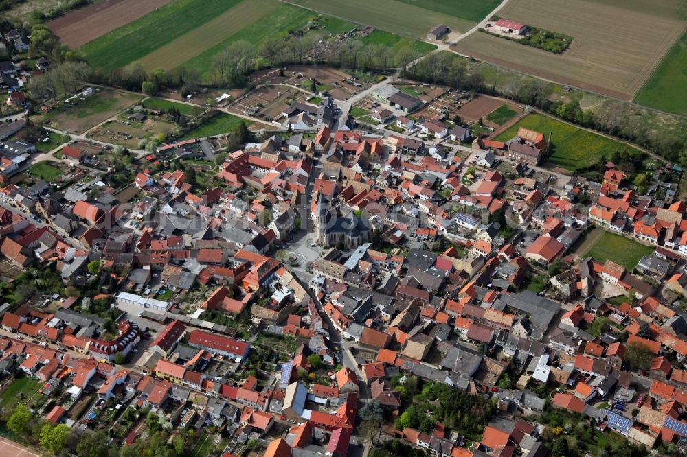 Aerial image Flonheim - Village view from Flonheim is a municipality in the district Alzey-Worms in Rhineland-Palatinate