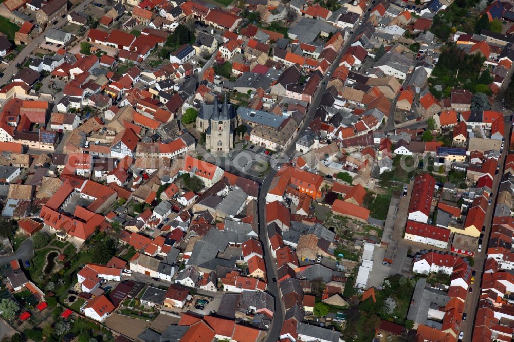 Aerial photograph Flonheim - Village view from Flonheim is a municipality in the district Alzey-Worms in Rhineland-Palatinate