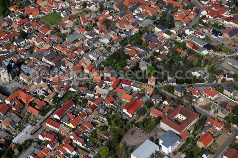 Flonheim from above - Village view from Flonheim is a municipality in the district Alzey-Worms in Rhineland-Palatinate