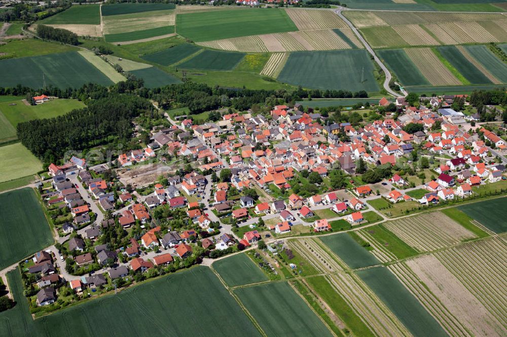 Aerial photograph Friesenheim - Der Weinort Friesenheim ist eine Ortsgemeinde im Landkreis Mainz-Bingen in Rheinland-Pfalz und gehört zur Verbandsgemeinde Nierstein-Oppenheim. View to the village Friesenheim in Rhineland-Palatinate, which is known for its wine.