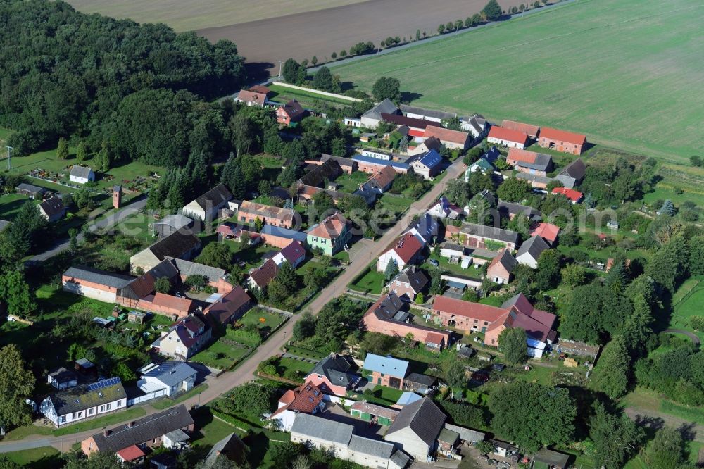 Aerial image Triglitz - View of a village of the municipality Triglitz in Brandenburg