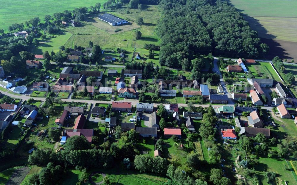 Triglitz from above - View of a village of the municipality Triglitz in Brandenburg