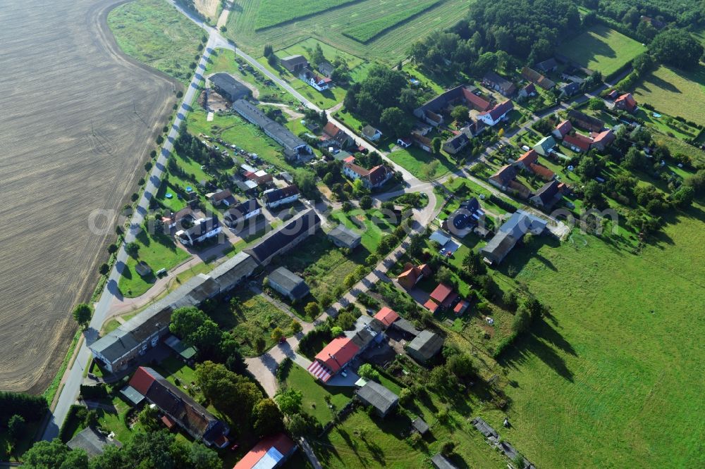 Triglitz from above - View of a village of the municipality Triglitz in Brandenburg