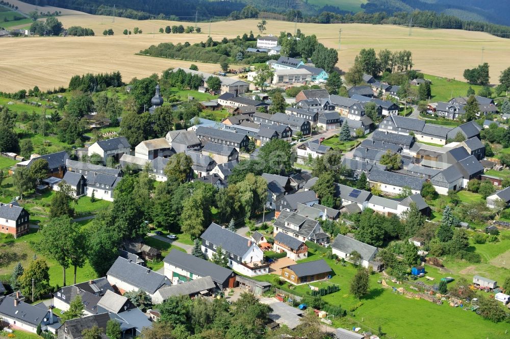 Aerial photograph Probstzella OT Großgeschwenda - Villagescape with church of Grossgeschwnda in Thuringia