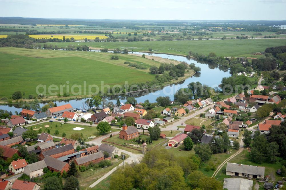 Grütz from above - Villagescape of Gruetz at the Havel river in Brandenburg