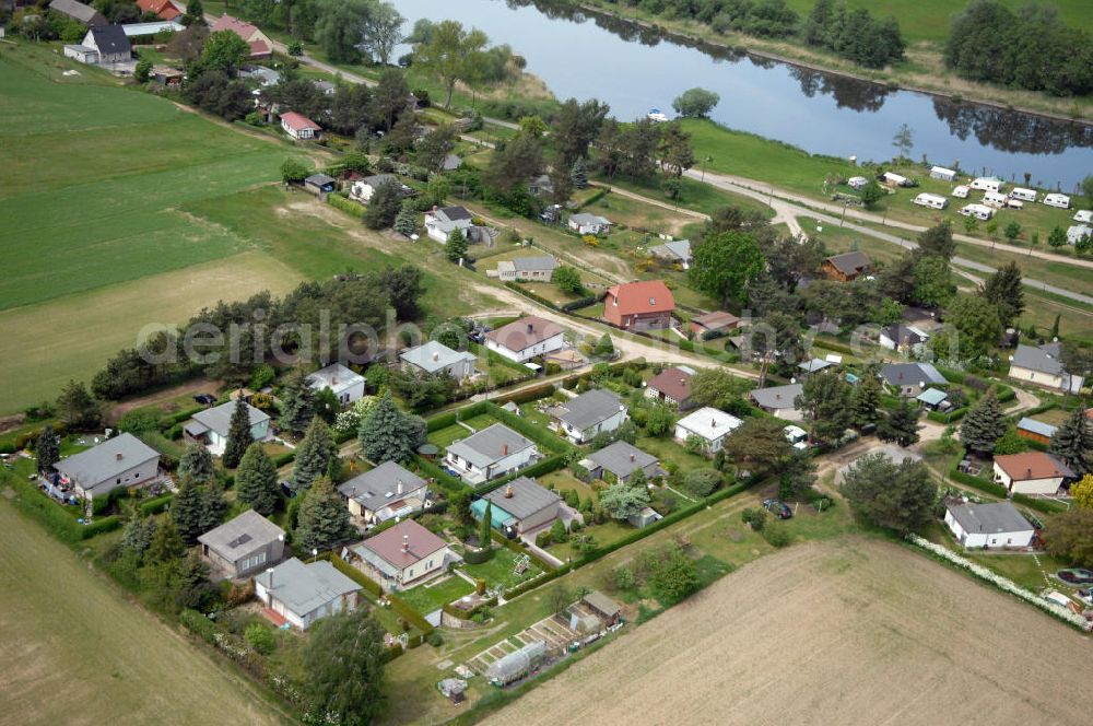 Grütz from above - Villagescape of Gruetz at the Havel river in Brandenburg