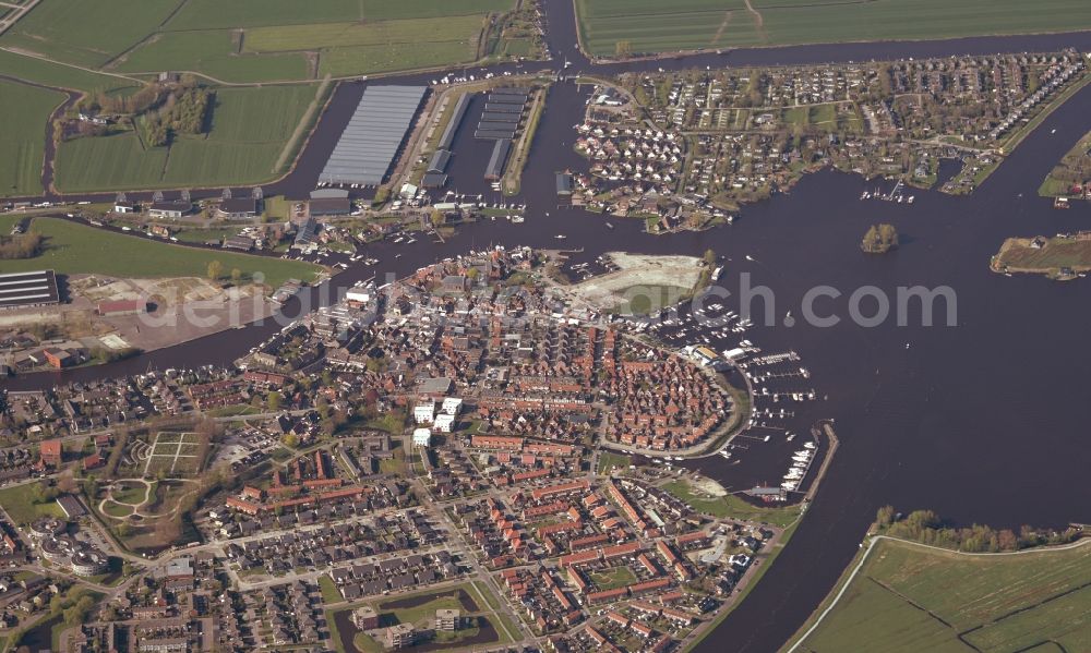Grou from the bird's eye view: Village view of the interior in Grou, a village in the municipality of Leeuwarden in the Dutch province of Friesland