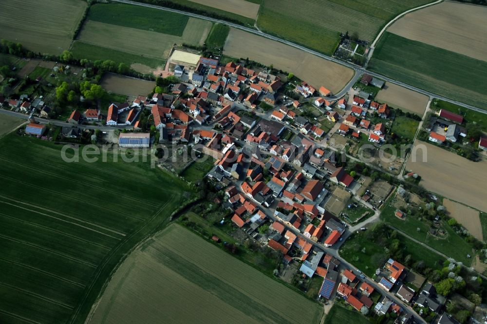 Kettenheim from above - Village view from Kettenheim is a municipality in the district Alzey-Worms in Rhineland-Palatinate