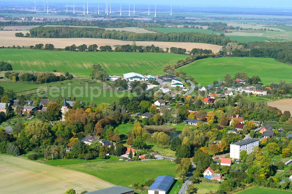 Kreckow from above - Village view in Kreckow in the state Mecklenburg - Western Pomerania, Germany