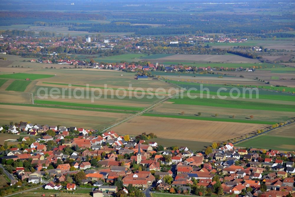 Lelm from the bird's eye view: View of the village Lelm in the state Lower Saxony. In the centre of this village is the Romanesque and several times upgraded Church of Lelm