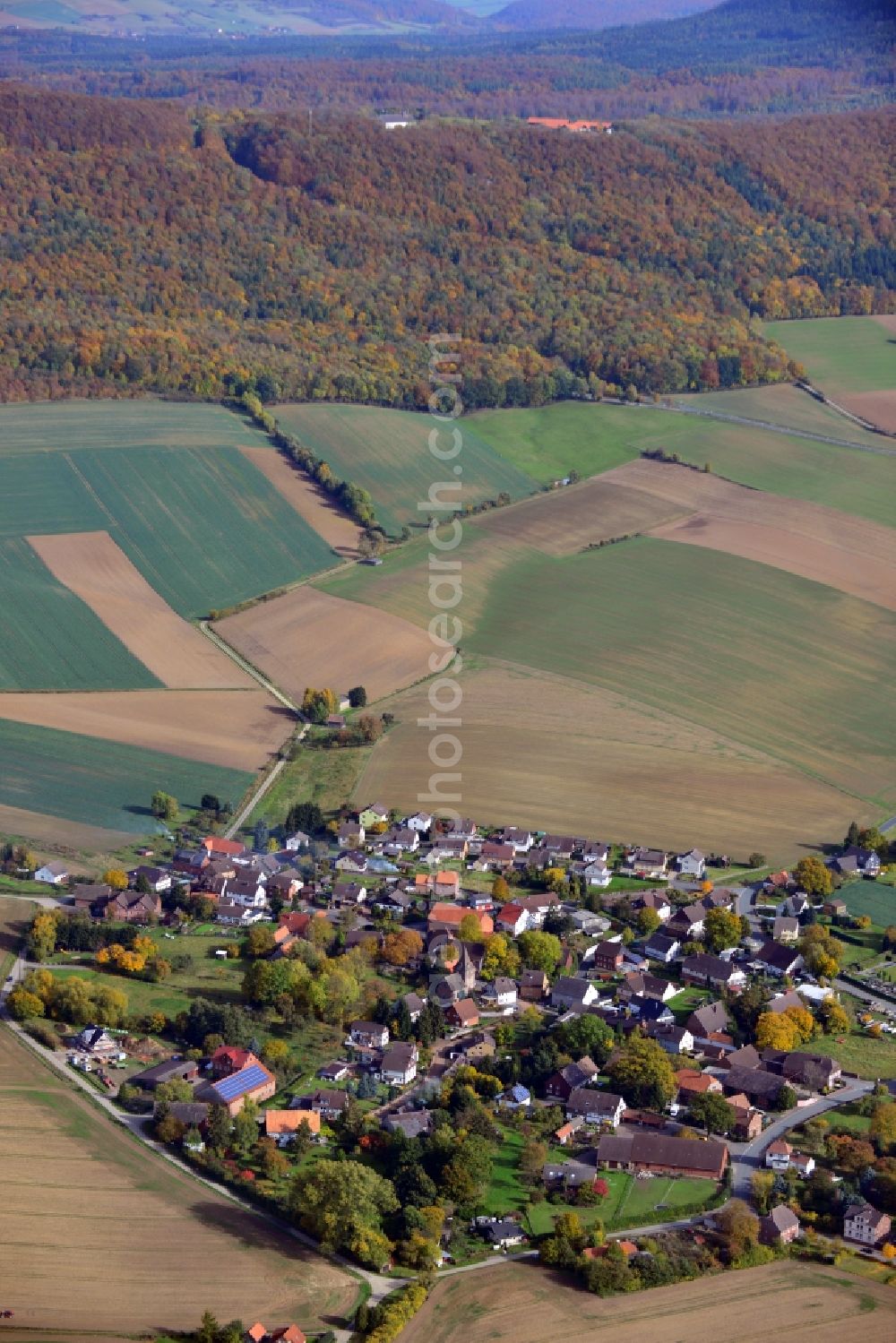 Aerial image Lüerdissen - View of the village Lüerdissen in the state Lower Saxony