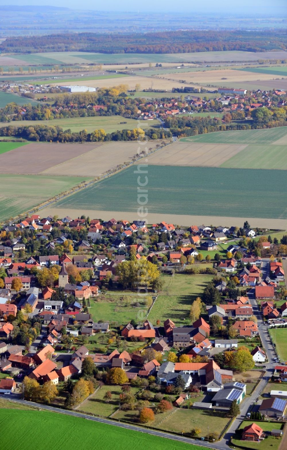 Lochtum from above - View of the village Lochtum in the state Lower Saxony