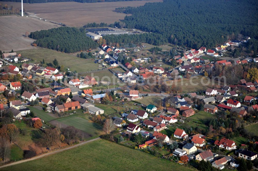 Aerial photograph Doberlug-Kirchhain OT Lugau - Dorfansicht / Stadtansicht Lugau in Brandenburg. Village / City scape of Lugau in Brandenburg.