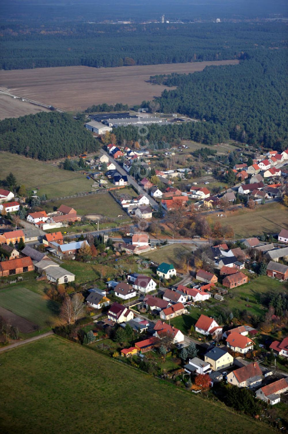 Doberlug-Kirchhain OT Lugau from above - Dorfansicht / Stadtansicht Lugau in Brandenburg. Village / City scape of Lugau in Brandenburg.