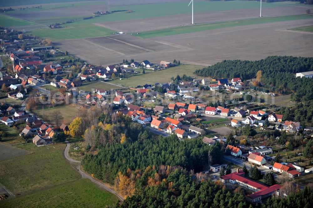 Doberlug-Kirchhain OT Lugau from the bird's eye view: Dorfansicht / Stadtansicht Lugau in Brandenburg. Village / City scape of Lugau in Brandenburg.