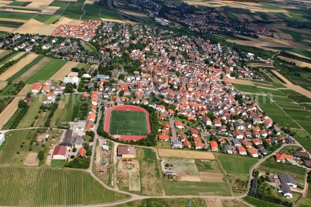 Aerial photograph Ober-Olm - View of the village Ober-Olm in Rhineland-Palatinate. Ober-Olm belongs to the district Nieder-Olm