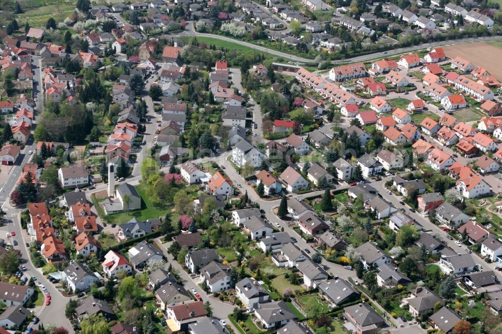 Aerial image Ober-Olm - View of the village Ober-Olm in Rhineland-Palatinate. Ober-Olm belongs to the district Nieder-Olm