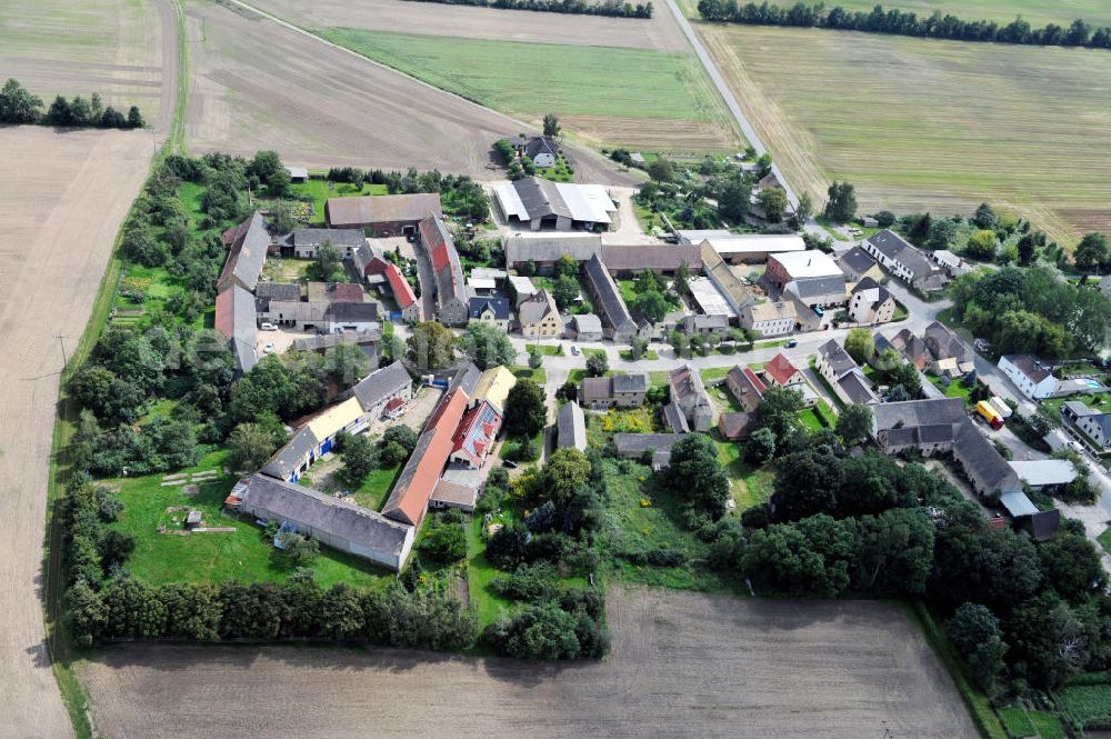 Aerial image Jesewitz OT Ochelmitz - Dorfansicht Ochelmitz an der Liemehnaer Straße in Sachsen. Village scape of Ochelmitz in Saxony.