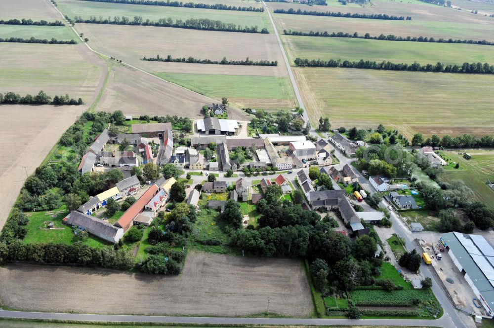 Aerial photograph Jesewitz OT Ochelmitz - Dorfansicht Ochelmitz an der Liemehnaer Straße in Sachsen. Village scape of Ochelmitz in Saxony.