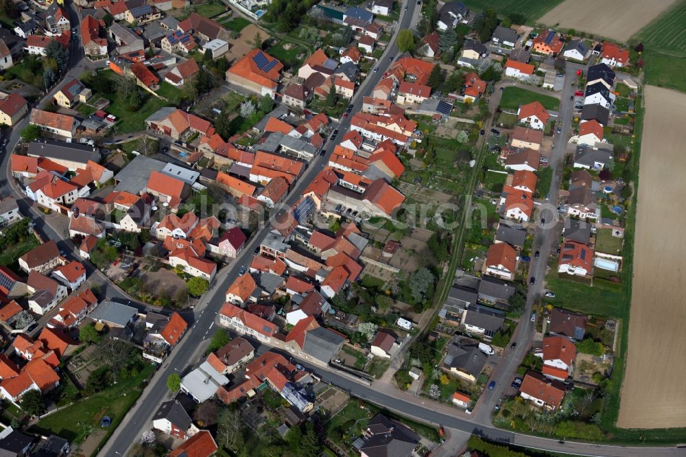 Offenheim from above - Village view from Offenheim is a municipality in the district Alzey-Worms in Rhineland-Palatinate