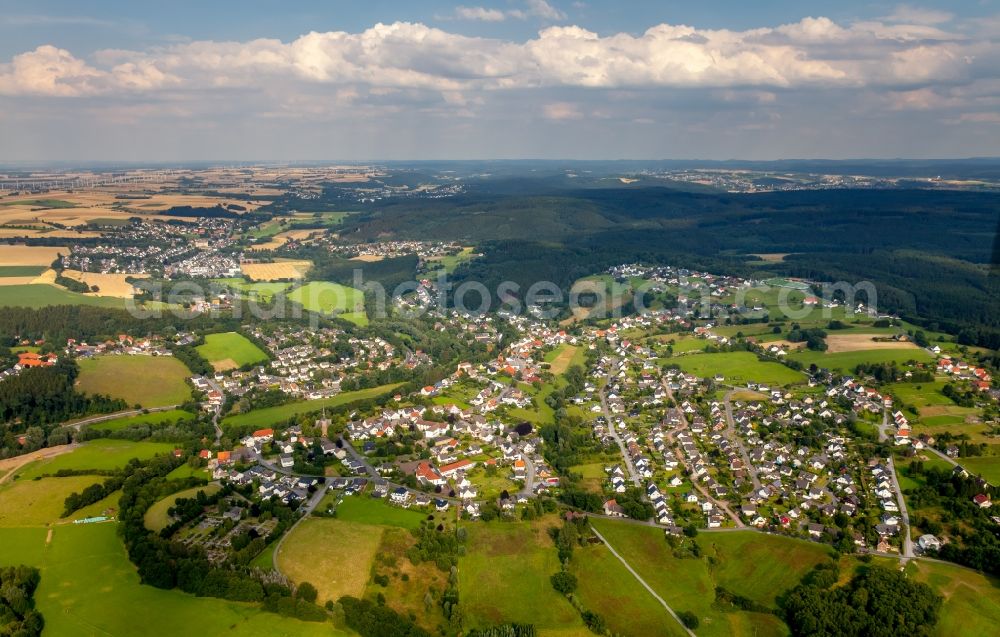 Allagen from the bird's eye view: Village core in Allagen in the state North Rhine-Westphalia