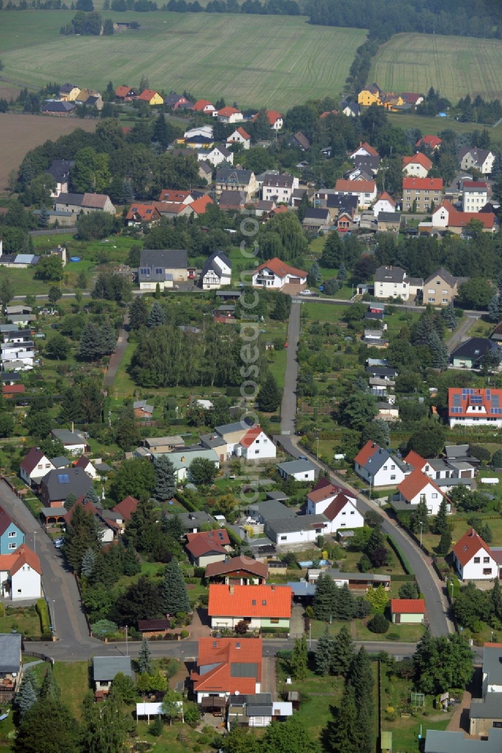 Altenhain from above - Village core in Altenhain in the state Saxony