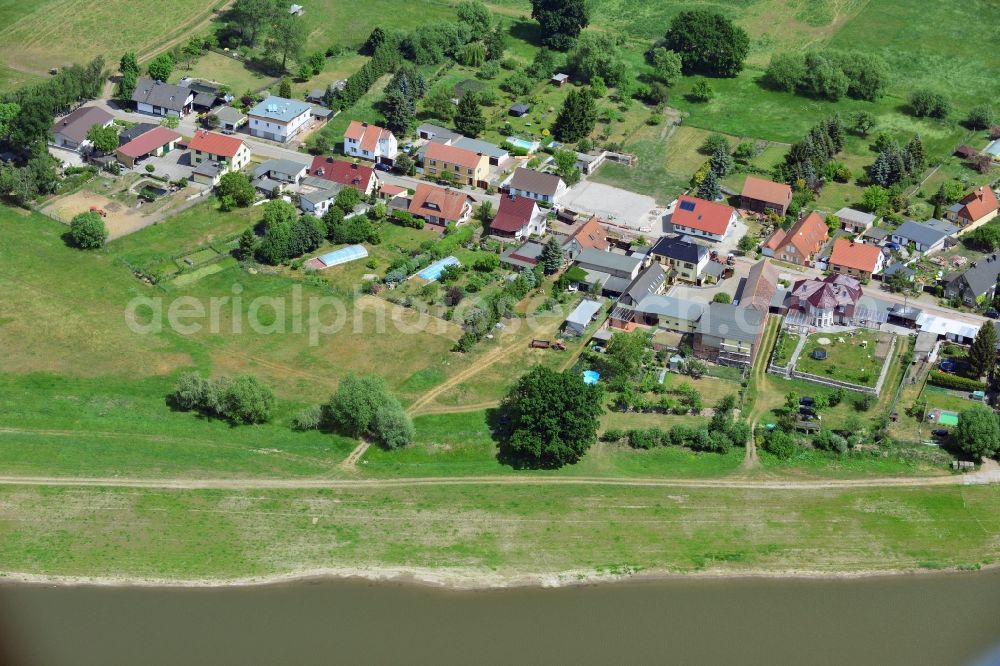 Altes Dorf, Lostau from the bird's eye view: Village core in Altes Dorf, Lostau in the state Saxony-Anhalt