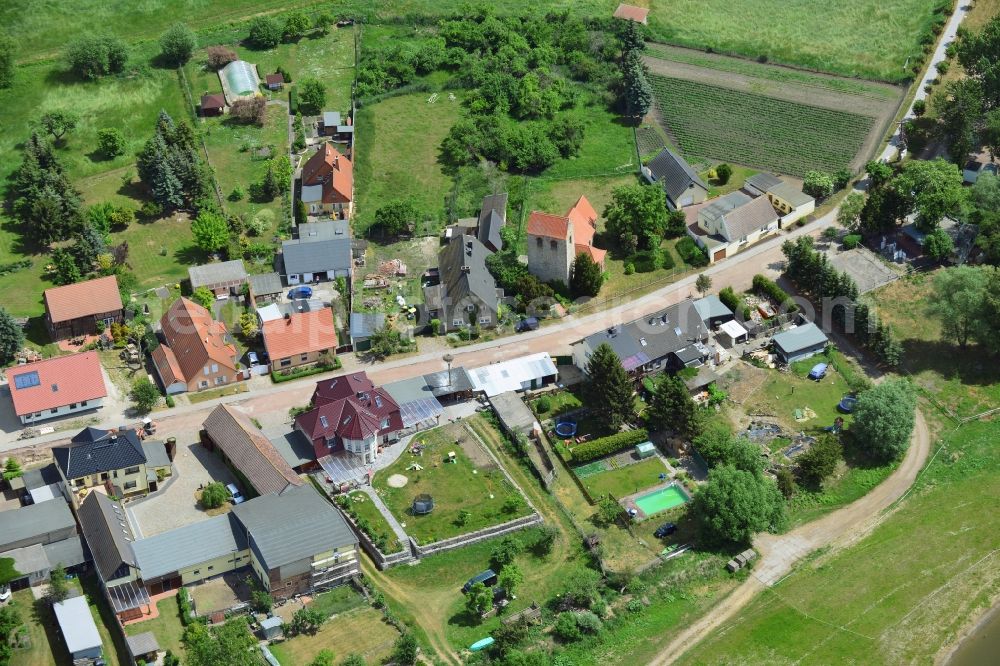 Aerial image Altes Dorf, Lostau - Village core in Altes Dorf, Lostau in the state Saxony-Anhalt