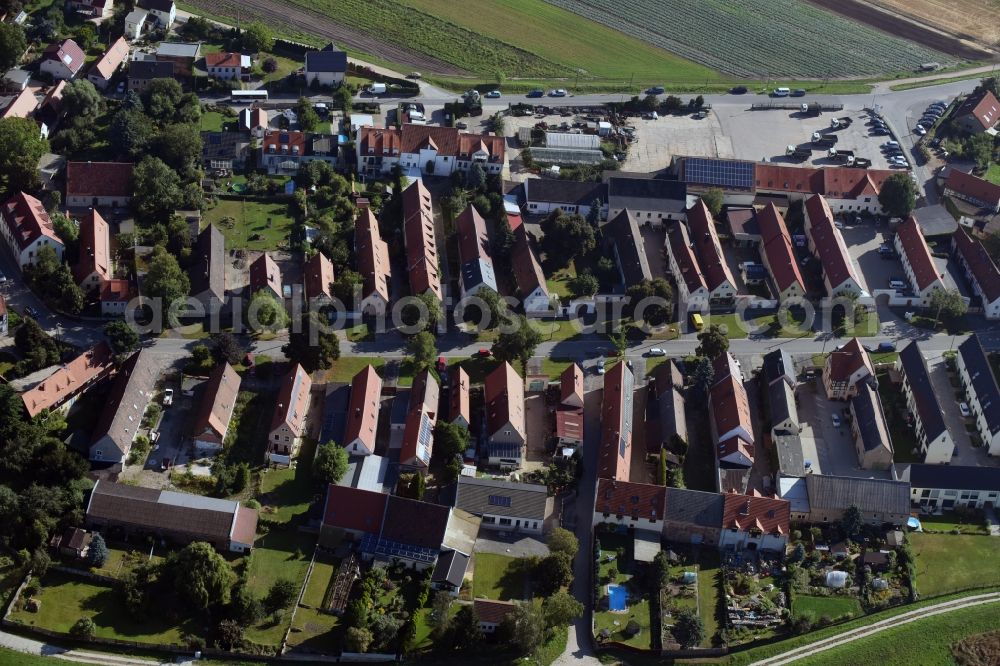 Dresden from above - Center of the village of Altkaditz in the Kaditz part of Dresden in the state of Saxony